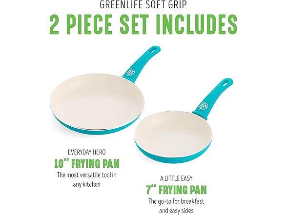 GreenLife Non Stick Fry Pan Set (7" & 10")