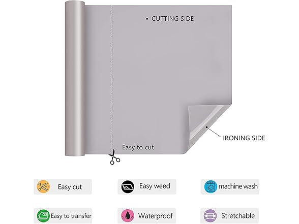 HTV Iron on Vinyl 12" X 25' Roll