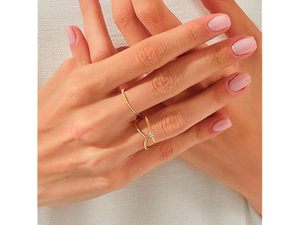 FICXOR Gold Rings for Women Set