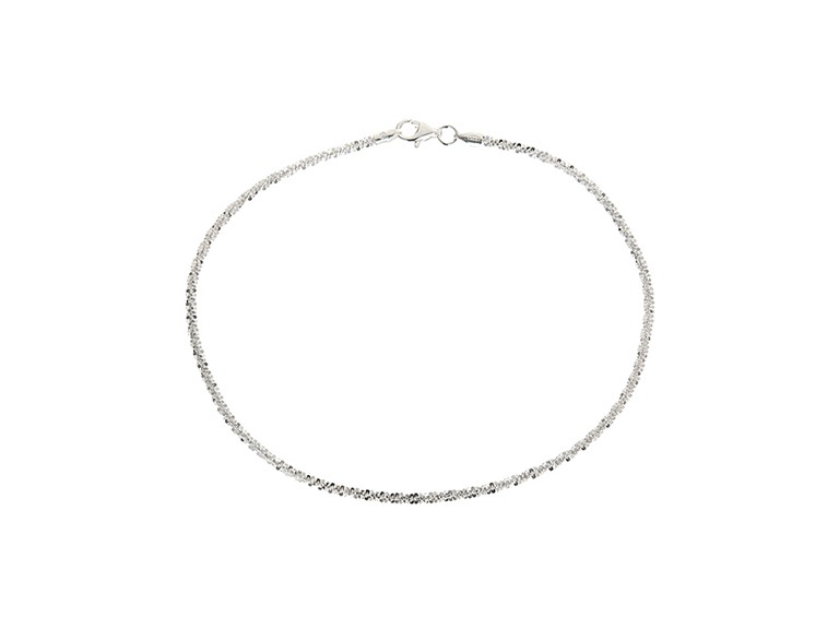 Italian Sterling Silver 9" Sparkle Roc Anklet