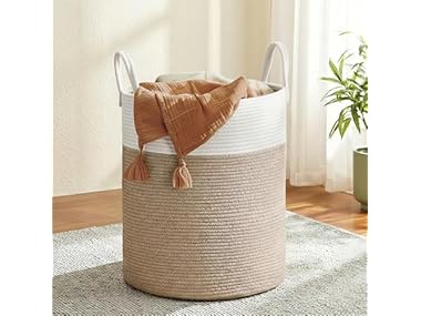 $16.88 SONGMICS Cotton Rope Laundry Hamper dealfomo