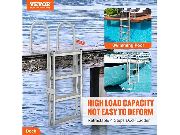 VEVOR Dock Ladder, Retractable 4 Steps