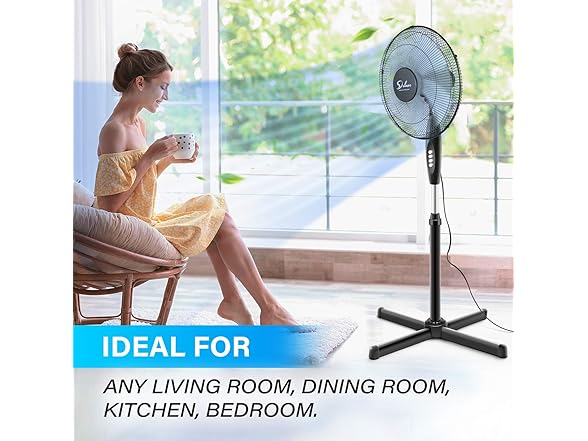Simple Deluxe Oscillating 16'' Stand Fan