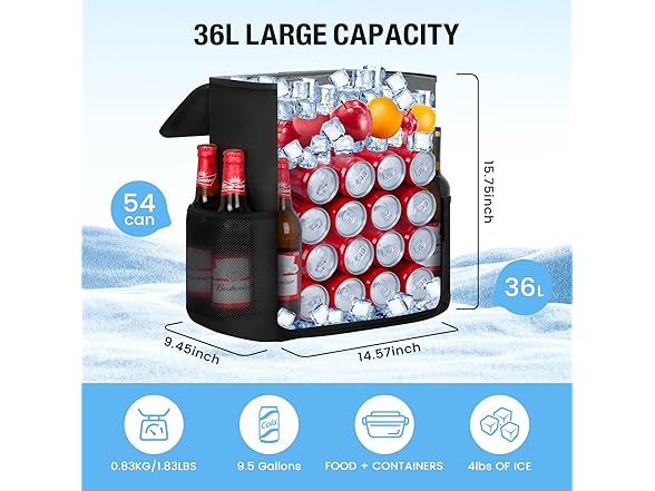 OCKLILY  54 Cans Backpack Cooler