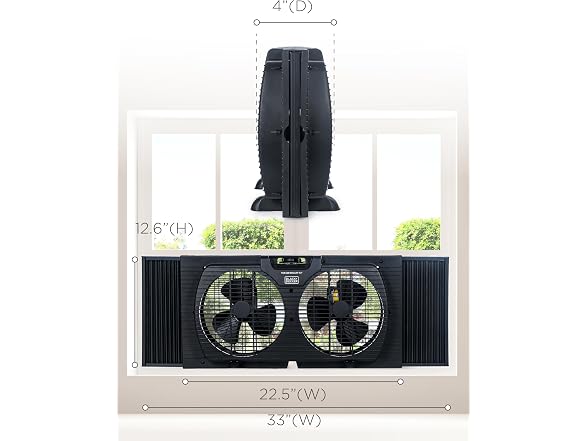 BLACK+DECKER BFW9MB 9 in. Twin Window Fan - Black