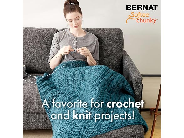 Bernat Softee Chunky Yarn, 3.5 Oz, Gauge 6 Denim