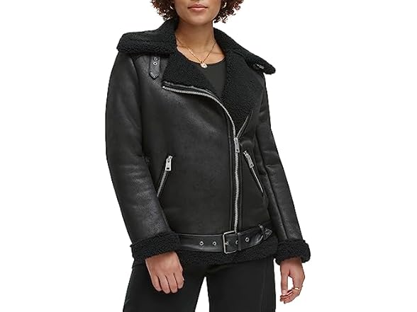 Levis Womens Faux Shearling Moto