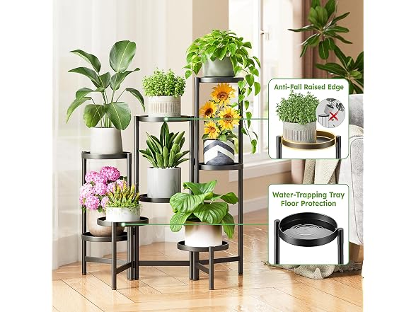 NQW 8 Tiered Plant Stand Indoor Black