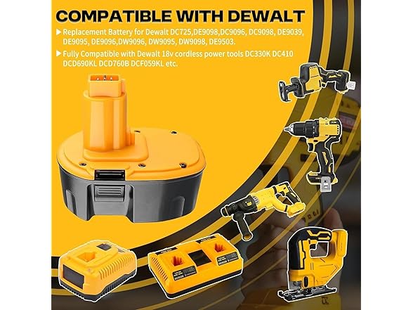 Simple Plus+ 18V 5Ah Ni-MH Replacement for Dewalt