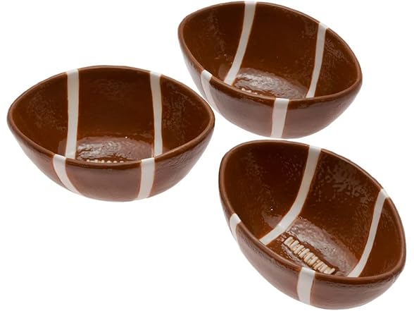 Boston International Football Party Platter with Three Bowls