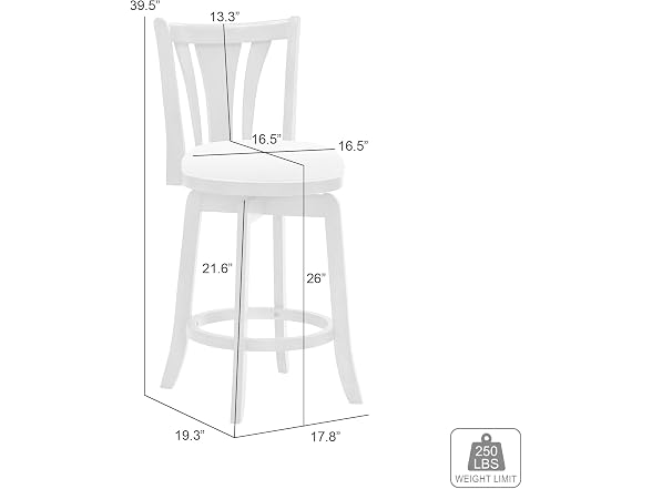 Armen Elle 26" Counter Barstool, Set/2