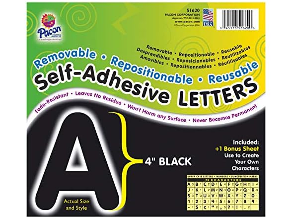 Pacon® PAC51620 Self-Adhesive Letters