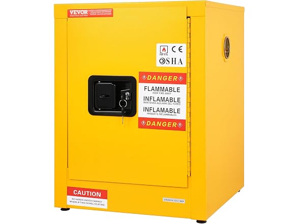 Flammable Safety Cabinet, 12 Gal, Cold-Rolled