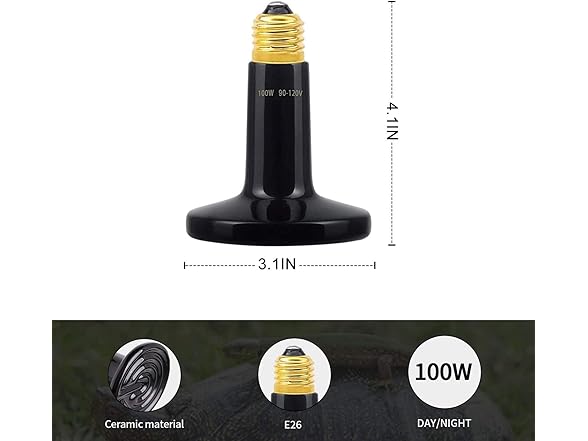 HANJION 100W Infrared Heat Lamp Bulb