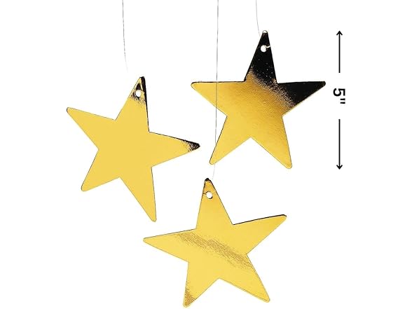 Fun Express - 5" Gold Cardboard Star Decoration
