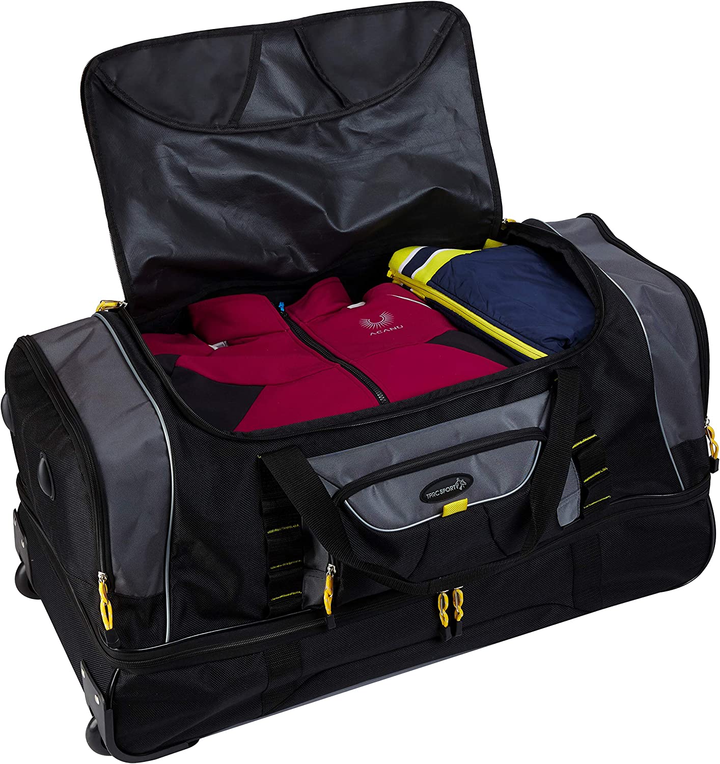 TPRC Upright Rolling Duffel Bag 30", Black/Grey - Gallery 16