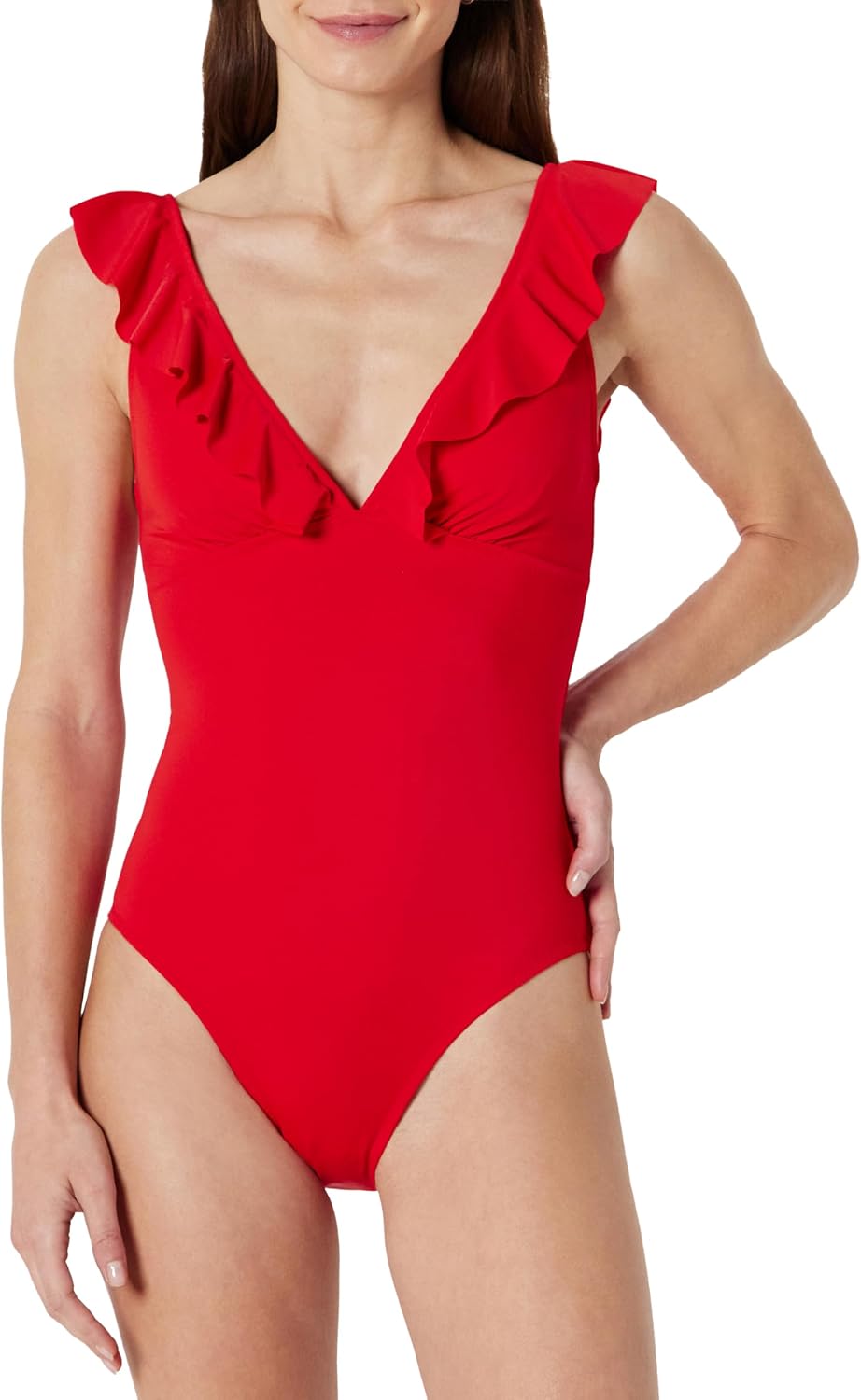 Amazon Essentials Women's Ruffle V-neck Swimsuit - Gallery 19