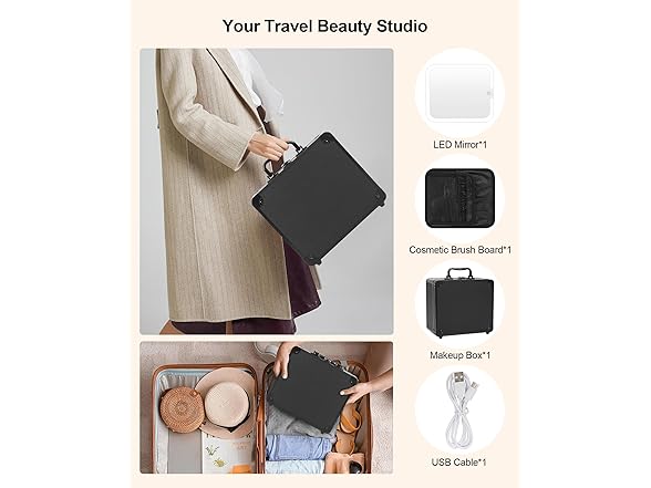 TanTo Makeup Box with LED Mirror