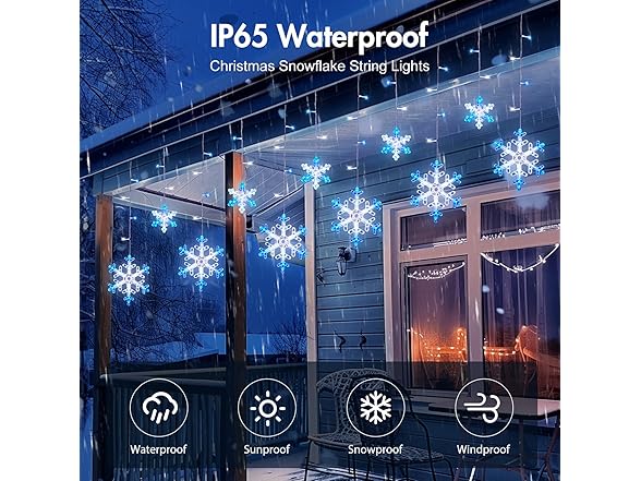 Minetom Christmas Snowflake Lights - 13ft