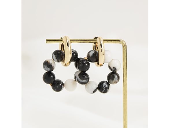 HJO Pearl Beaded Earrings Zebra