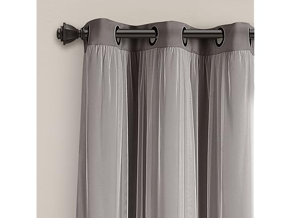 Lush Decor Sheer Grommet Curtains With Insulated Blackout Lining