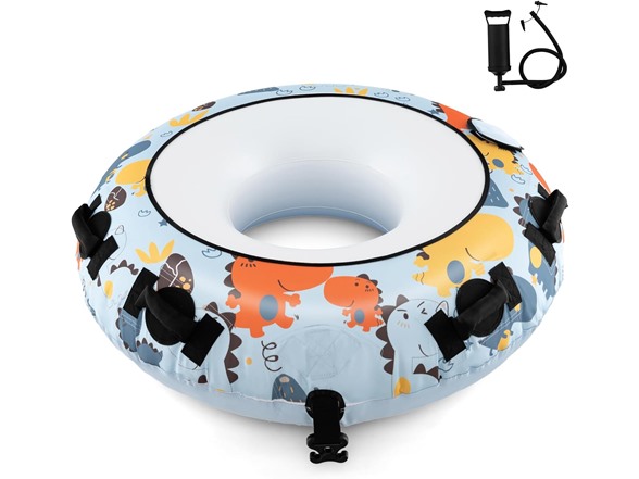 Goplus Snow Tube, 52" Inflatable Snow Sled