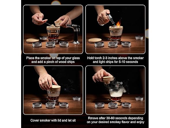 Whiskey Cocktail Kit with Torch-4 Flavor