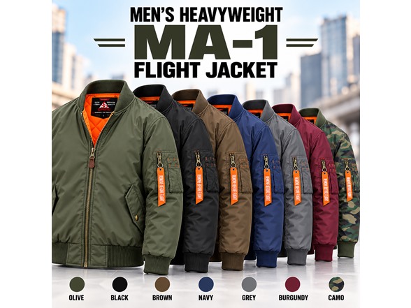 Mens Heavyweight Bomber Flight Jacket
