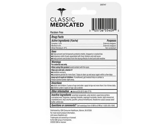 ChapStick Classic Medicated Lip Balm & Skin Protectant