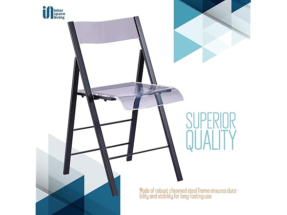 Kasper Flex Modern Acrylic Folding Chairs (2Pk)
