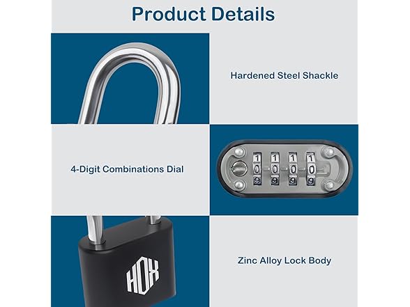 HOX 4 Digit Combination Lock Outdoor