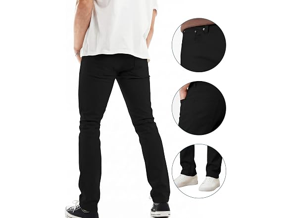 Wulful Men (38W x 32L) Slim Skinny Stretch Pants