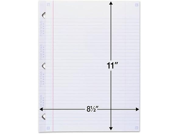 Five Star Loose Leaf Paper, 8.5x11, 100 Sheets
