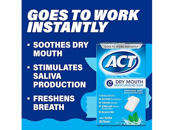 ACT Dry Mouth Gum 20ct