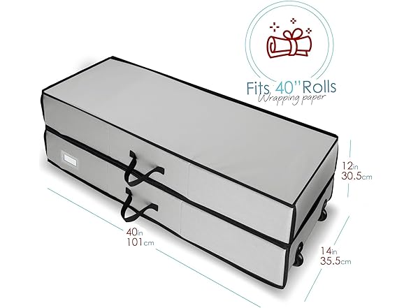 Hearth & Harbor Wrapping Paper Silver Storage Container