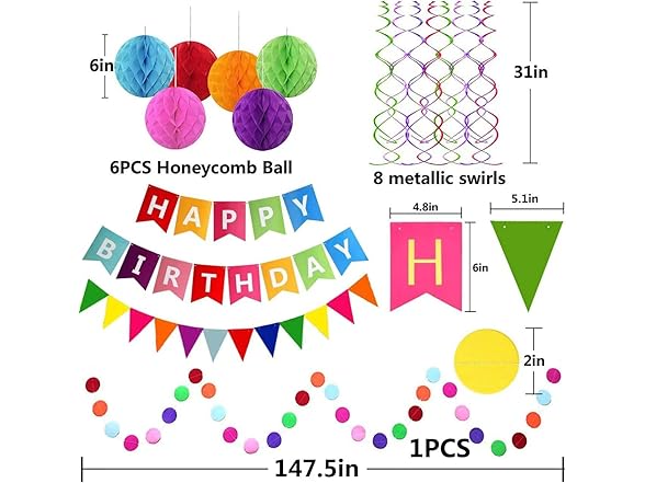 Rainbow Kid's Birthday Party Decorations