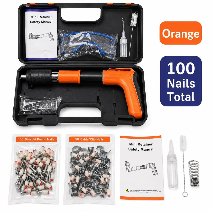 Mini Steel Nail Gun Kit w/ Case & Nails - Gallery 5