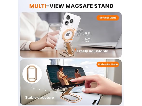 4-in-1 Rose Gold Magsafe Phone Grip