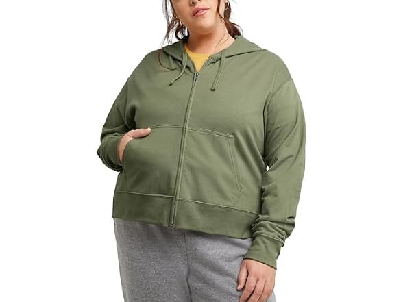 Hanes Women Originals French Terry Zip-up Hoodie - Gallery 6