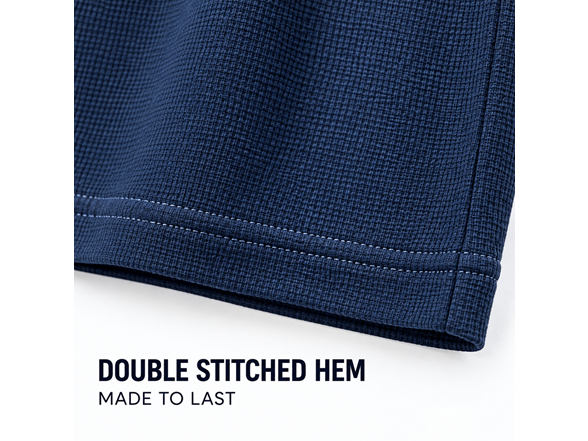 5Pk Mens Waffle Knit Drop Shoulder Tee