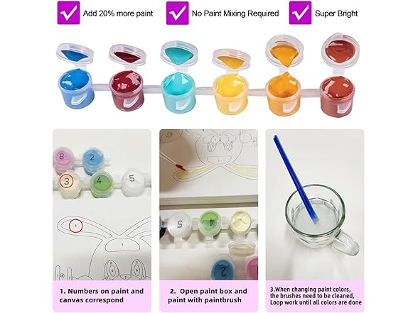 3 Pack Paint by Number Kits for Kids