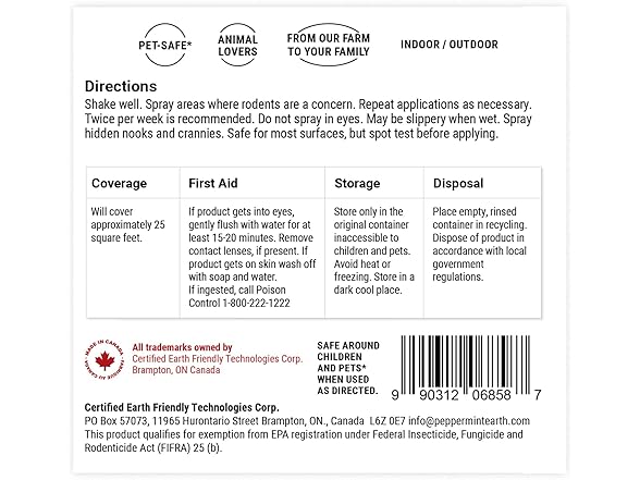 POWERMINT Powermint 8 Oz Peppermint Oil Rodent Vehicle