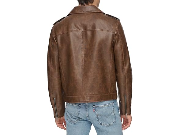 Levis Mens Faux Leather Motorcycle Jacket (XL)