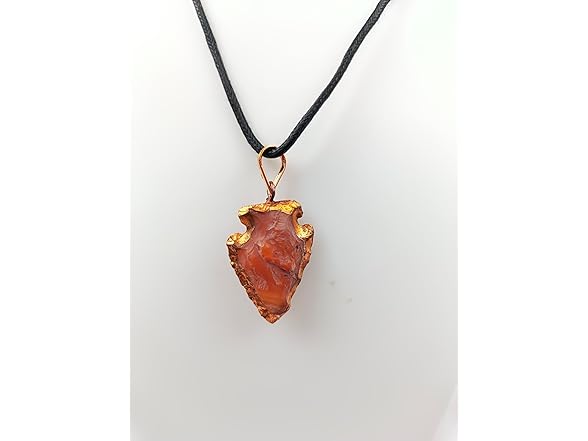 Jet Carnelian Arrowhead Pendant