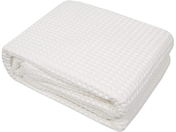 Grand Hotel Waffle Weave Cotton Blanket