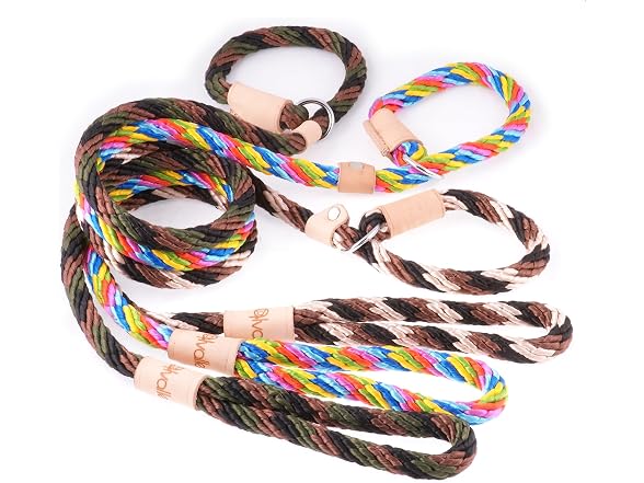 Alvalley Rope Dog Leashes with Stopper