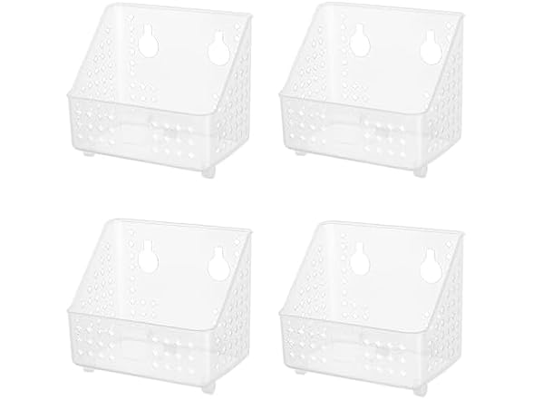 Cetomo Plastic Hanging Baskets with Hole Transparent, 4 Pack