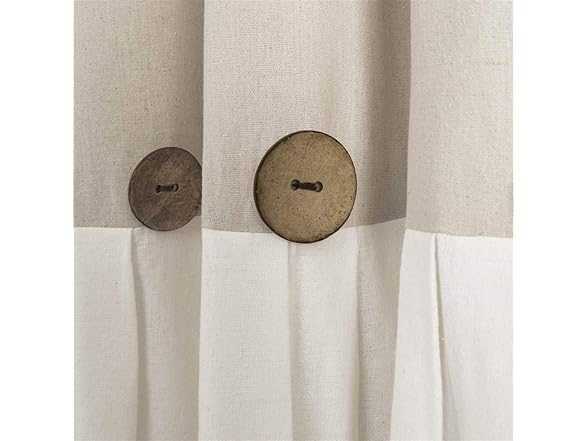 Lush Decor Linen Button Window Curtain P