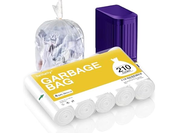 heihaily 4 Gallon Garbage Bags 210 Count