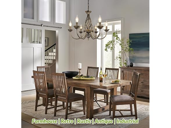 VerRon B0FR8LDPSM 6-Light Farmhouse Candle Chandelier